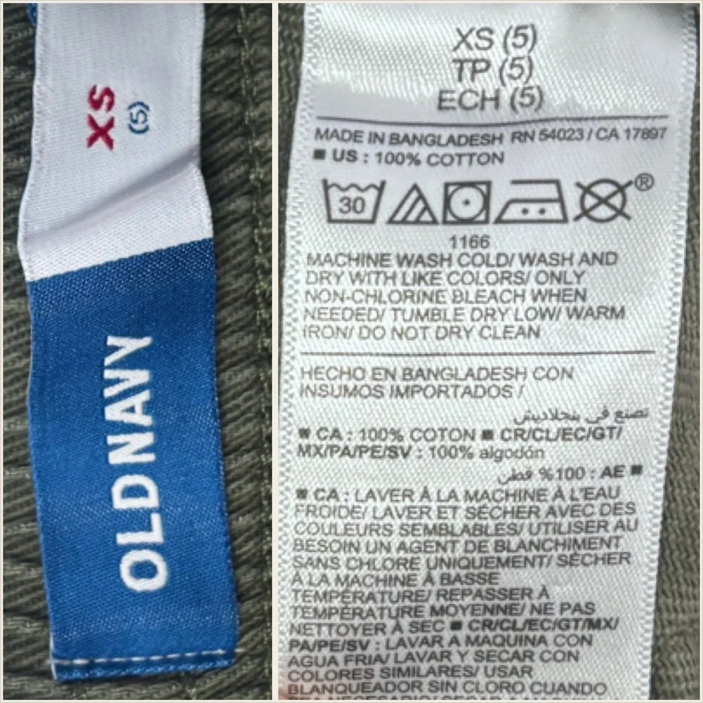 Old Navy Kids Size XS 5 Cargo Pants Green‎ Elastic Waist